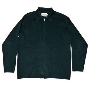 Vintage 60s 70s Eddie Bauer Wool Full Zip Collared Sweater Small